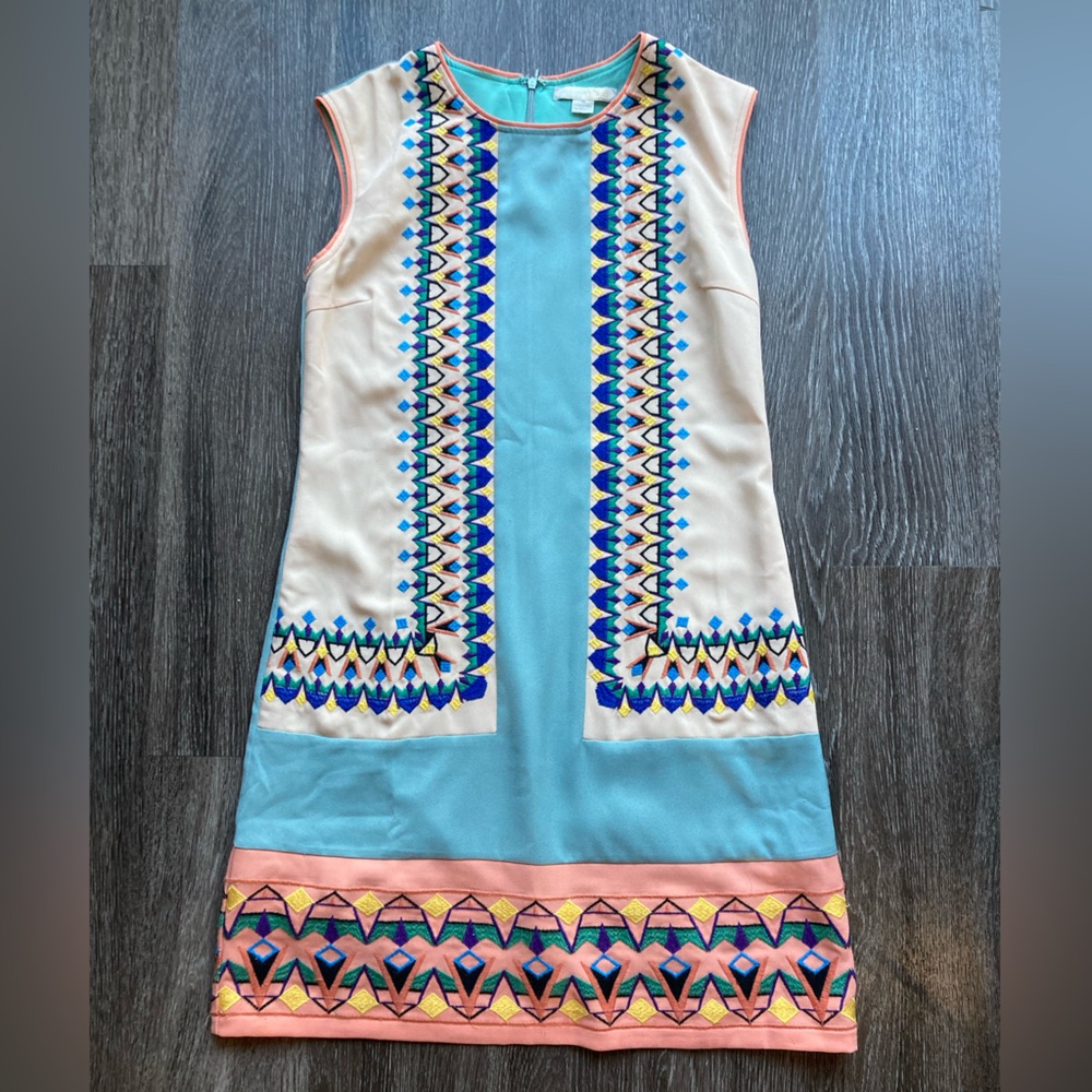 Champagne & Strawberry Anthropologie Boho Dress
